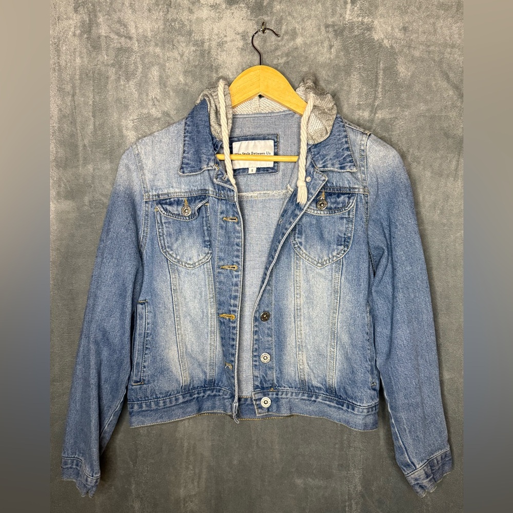 Classic Blue Denim Jacket with Hoodie